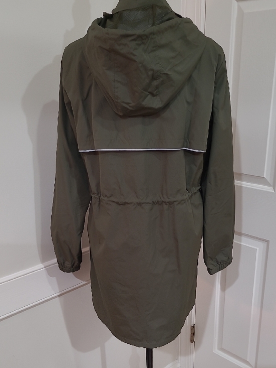 Avoogue Hooded Drawstring Rain Coat- Olive Green - Picture 5 of 9